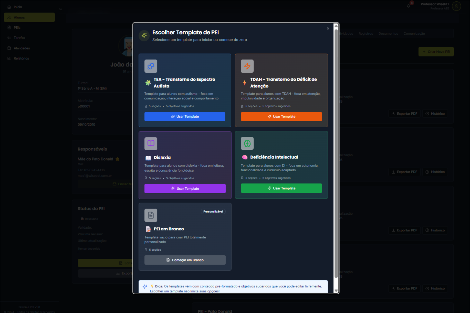 Criação do PEI WisePEI