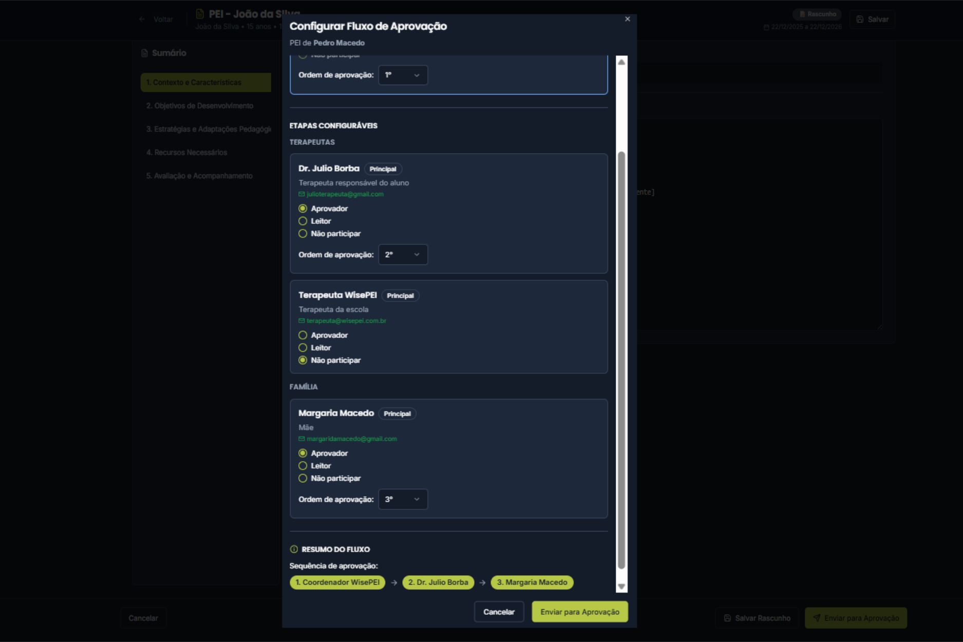 Workflow de Aprovação WisePEI
